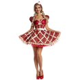 thumbnail image 1 of SAYOO Vestuario de Halloween femenino, vestido de fresa de manga corta con borde de loto SAYOO moda, 1 of 6
