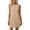 Khaki, variant on Vivianyo HD Women's Casual Sleeveless Textured Knit Shift Dress, Round Neck Mini Dress with Side Pockets, Women's Black, Sizes S-2XL