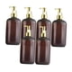 thumbnail image 3 of Dispensador de jabón líquido manual de PET para baño, botella con bomba para fregadero de cocina Marrón dorado 500 ml, 3 of 9
