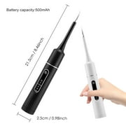 Electric Toothbrush with Tartar Remover Scraper, Teethbrush Cleaning Tool, Teeth Cleaning Kit 2 in 1 with 6 Cleaning Modes, 10min Auto Off, IPX6 Waterproof, 500mAh Battery for Adult, White
