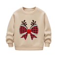 thumbnail image 2 of Cowsor Chandails en Molleton pour Filles Enfants Mignon Graphique Col Rond Chandail Tops Xmas Manches Longues Chemises de Vacances, 2 of 5