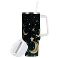 thumbnail image 2 of JSTEL Boho Moons Stars Starry 40 oz Tumbler Stainless Steel Water Bottle Vacuum Insulated Cup with Straw Lid & Handle For Travel Car Cup Holder, 2 of 8