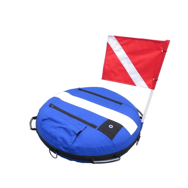 Soidarity Marcadores de superficie resistentes con bandera de buceo, boya, buceo, pesca submarina, esnórquel, equipo de señal de seguridad en el mar, Deportes acuáticos Azul Soidarity OD024449-03
