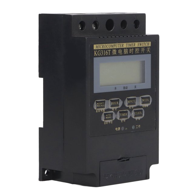 Temporizador mecánico con controlador automático y memoria de apagado de 25 A para motor de luz.