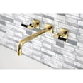thumbnail image 2 of Kingston Brass KS6022CKL Kaiser Two-Handle Wall Mount Roman Tub Faucet, Polished Brass, 2 of 7
