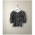 thumbnail image 7 of Free People Women's Cotton XOXO Snake Printed Smocked Crop Top Black XS, $88 NWT, 7 of 7