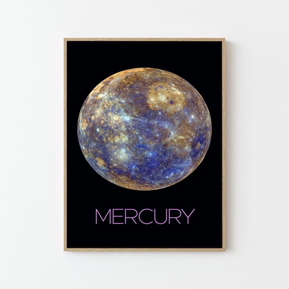 Mercury NASA Space Travel Poster Print | | Stars Planets Universe Cosmos