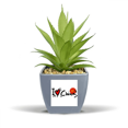 thumbnail image 1 of I Love China Word Flag Heart Fake Pineapple Flower Pot Vase Mini Decor, 1 of 3
