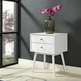 thumbnail image 5 of Nightstand Side End Table, Wood, White, Modern Contemporary Urban Design, Bedroom Master Guest Suite Living Room, 5 of 5