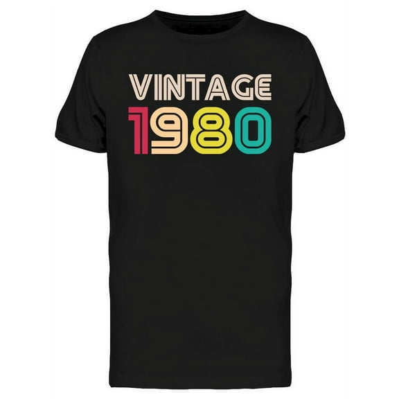 1980 Vintage T-Shirt Men -Image by Shutterstock, Male Small
