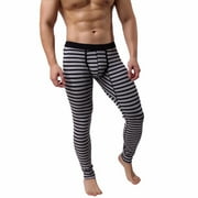 GWAABD Big and Tall Underwear Low Patchwork Leggings Pant Thermal Breathe Striped Mens Long Men's underwear