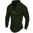 thumbnail image 1 of pstuiky camisas de hombre de manga larga, Camisa deportiva de manga larga con cremallera de color liso para hombre camisetas de hombre l, 1 of 2