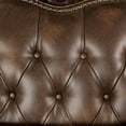 thumbnail image 3 of Sena 90 Inch Sofa, Faux Leather, Rolled Arms, Cherry Brown Solid Wood, 3 of 9