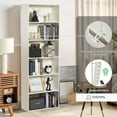 oneinmil Bookcase and Bookshelf, Floor Standing 6Story High Bookshelf