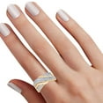 thumbnail image 2 of AFFY 1/2 Carat Baguette & Round Shape White Natural Diamond Crossover Band Ring In 10K Solid Yellow Gold (0.50 Cttw)-Ring Size-5.5, 2 of 2