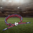thumbnail image 3 of de cuerda Brazaletes de fútbol Hombres Mujeres s de fútbol rojo Hugo Pulsera trenzada, 3 of 8
