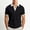 Black, variant on Men 2 in 1 Striped Trim Polo Shirt, Contrast Striped Lapel V Neck Short Sleeve Breathable Casual Summer Top Black