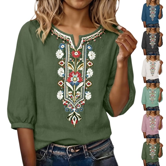 Kelon Women's Tops, Tees & Blouses Short Sleeve Shirts V Neck Boho Tops Going Out Clothes Outfits 2026, XL