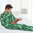 thumbnail image 6 of Naloa Sea Turtle Men’s Pajamas Set - Long Sleeve Button Down Sleep Shirt and Pajama Bottoms Sleepwear Set-X-Large, 6 of 7