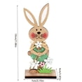 thumbnail image 3 of WIFKLSIIPG Hand Painted Wooden Easter Bunny Tabletop Craft Sign Home Decoration for Spring Celebrations, 3 of 9