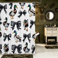 thumbnail image 2 of Manfei Aquatic Mallard Bird Shower Curtain 72Wx84L,Vintage BowknotBathroom Shower Curtain, 2 of 5