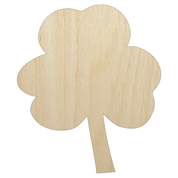 Three Leaf Clover Solid Wood Shape Unfinished Piece Cutout Craft DIY Projects - 4.70 Inch Size - 1/8 Inch Thick