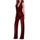 thumbnail image 1 of Gibobby Vestidos de noche Mono para mujer, pantalones rectos brillantes, sexys, elegantes, mono, ropa de noche para discoteca(Vino, S), 1 of 5