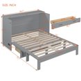 thumbnail image 2 of Harper & Bright Designs Rattan Full Size Murphy Bed, Wooden Full Murphy Bed Frame with Large Drawers, Folding Wall Chest Cabinet Bed for Guest Room, Gray, 2 of 17