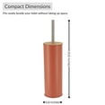 thumbnail image 3 of Terracotta Metal Toilet Brush and Holder Set With Bamboo Lid, 3 of 8