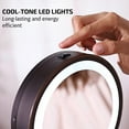 thumbnail image 4 of Ovente 7'' Lighted Tabletop Makeup Mirror, 1X & 7X Magnifier, Spinning Double Sided Round LED, Great for Vanity, Bath, & Bedroom, Battery Powered, Antique Bronze MCT70ABZ1X7X, 4 of 9