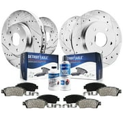 Detroit Axle Front, Rear Drilled Slotted Brakes, Rotors and Brake Pads Replacement for 2013 - 2017 Nissan Altima