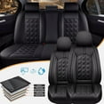 thumbnail image 5 of Fit for Kia Sportage 2009-2025 Waterproof Leather Seat Covers 5 Seats Full Set Custom : Car Seat Cover for Sportage Comfortable Breathable (Black-5PCS Full Set), 5 of 7