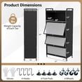 thumbnail image 2 of Costway 5-Tier Kitchen Storage Cabinet 64” Tall Freestanding Metal Pantry with 4 Flip-up Doors Rolling Microwave Stand Display Rack with Replaceable Foot Pads for Dining Room, 2 of 9
