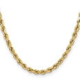 thumbnail image 3 of Diamond2Deal Father's Day Gift 10K Yellow Gold 5.5 mm Semi-solid Dia-cut Rope Chain Necklace for Men 26", 3 of 6