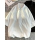 thumbnail image 1 of QUTETN Men's Solid Shirt, Casual Breathable Half Zipper Short Sleeve Tee Top For City Walk Street Hanging Outdoor Activities K-pop, 1 of 4
