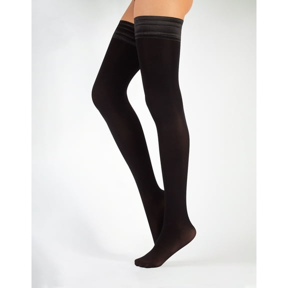 CALZITALY Opaque Thigh High Pantyhose, S, M/L, L/XL, XXL, XXXL, XXXXL – Size: S (Black)