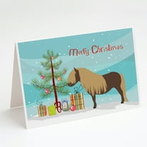 Caroline's Treasures Shetland Pony Horse Christmas Christmas Greeting Cards with Envelopes, 5" x 7" (8 Count)