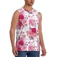 thumbnail image 2 of Yiaed Peonies And Roses Print Men's Singlet Vests Summer Running Muscle Tank Tops Gym Undershirt Round Neck Sleeveless for man, 2 of 5