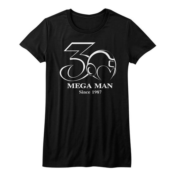 Mega Man 30th Black Junior Women's T-Shirt