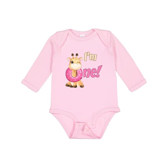 Inktastic I'm One Giraffe Boys or Girls Long Sleeve Baby Bodysuit