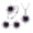 Purple, variant on Ayyufe Women Cubic Zirconia Snowflake Pendant Necklace Stud Earrings Ring Set
