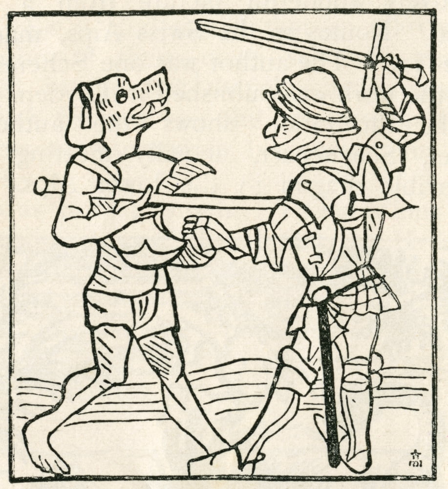 A dog headed man Cynocephali conquers a Macedonian warrior According to legend the soldiers weapons passed harmlessly through the Cynocephali From The Strand Magazine published 1897 Canvas Art - Ken W