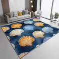 thumbnail image 1 of Area Rugs 6 X 9 ft Rug for Living Room Soft Non Slip Rug Low Pile Watercolor Shell Painting Printed Area Rugs Bedroom Farmhouse Dining Room, Home Decor Indoor Dark Blue, 1 of 7