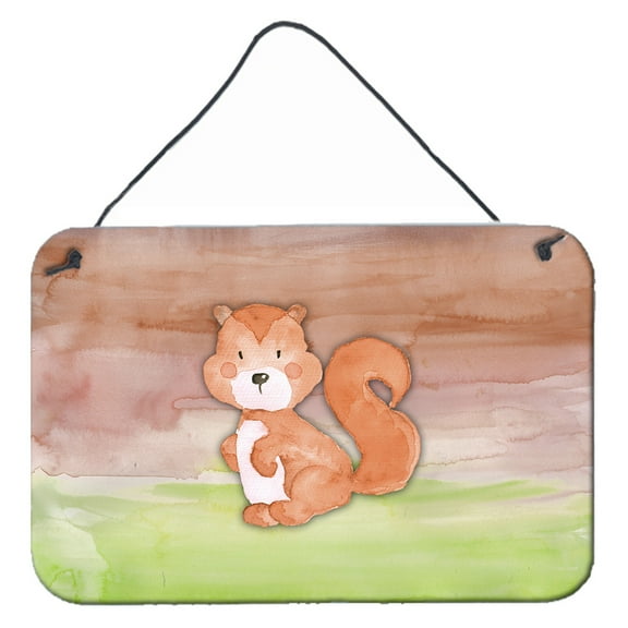 Carolines Treasures BB7439DS812 Squirrel Watercolor Wall or Door Hanging Prints  8x12 multicolor