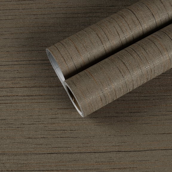 CHIHUT Brown Grasscloth Peel and Stick Wallpaper for Kitchen Self Adhesive Fabric Textured Contact Paper for Countertops Removable Grasscloth Wall Paper for Bedroom Wall Covering 17.7”x100”
