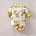 thumbnail image 4 of Bellafa Newborn Baby Boys Cotton Romper Onesies Infant Long Sleeve One-Piece Toddler Button Jumpsuits Fall Spring Outfits, 4 of 7