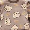 thumbnail image 5 of TOWED22 Baby Toddler Boys Outfits Set 2 Piece Long Sleeve Cute Print Graphic Round Neck Sweatshirt Top Sweatpants Casual Fall Winter Clothes(Brown,3-6 M), 5 of 6
