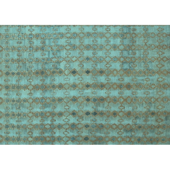 Ahgly Company Indoor Rectangle Abstract Light Blue Contemporary Area Rugs, 8' x 10'