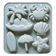 thumbnail image 1 of Molde de silicona for cubitos de hielo de 6 cavidades con tema de playa de verano, molde for pastel de chocolate con forma de animal for hornear y hacer hielo, 1 of 2