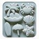 thumbnail image 1 of Molde de silicona for cubitos de hielo de 6 cavidades con tema de playa de verano, molde for pastel de chocolate con forma de animal for hornear y hacer hielo, 1 of 2